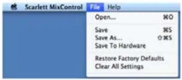 FOCUSRITE Scarlett 18i8 - Menu File (fichier) - 1