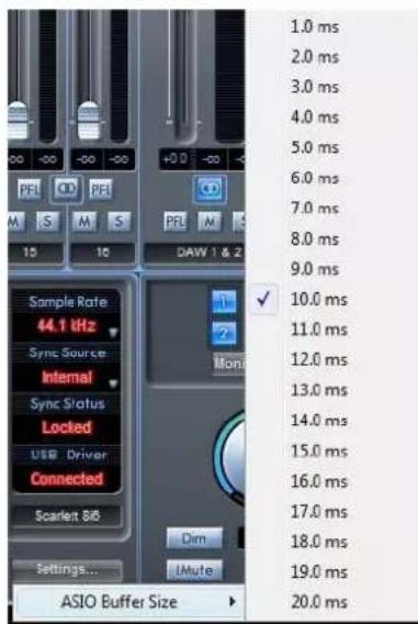 FOCUSRITE Scarlett 18i6 - ASIO buffer size - 1