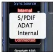FOCUSRITE Scarlett 18i6 - Affichage Sync Source - 1