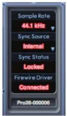FOCUSRITE Saffire PRO 26 - Section d'état de l'interface - 1