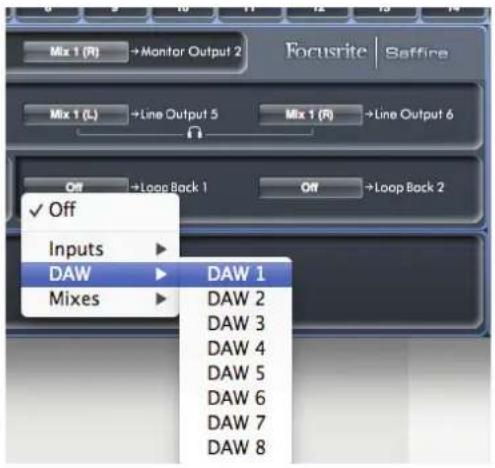 FOCUSRITE Saffire PRO 26 - Emploi du renvoi - 2