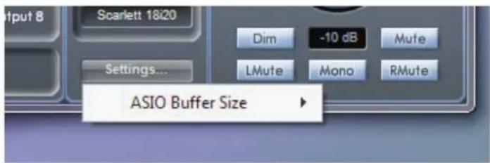 FOCUSRITE Scarlett 18i20 - Menu Settings (réglages) - 1