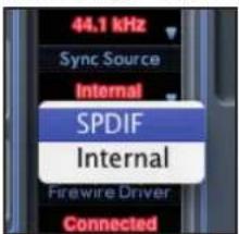 FOCUSRITE Saffire PRO 14 - Affichage Sync Source - 1