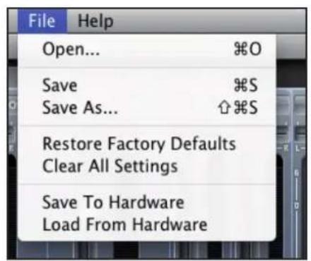 FOCUSRITE Saffire PRO 14 - Menu File (fichier) - 1