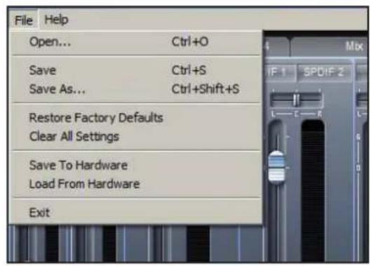 FOCUSRITE Saffire PRO 14 - Menu File (fichier) - 2