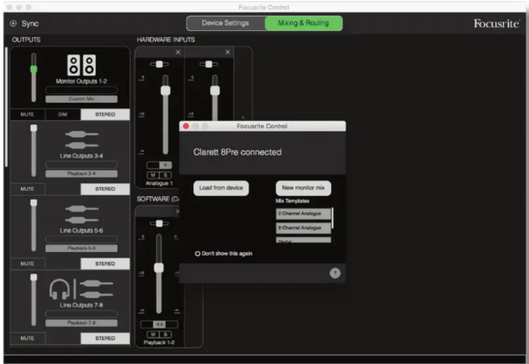 FOCUSRITE Clarett 8PreX - PAGE MIXING & ROUTING (MIXAGE ET ROUTAGE) - 2