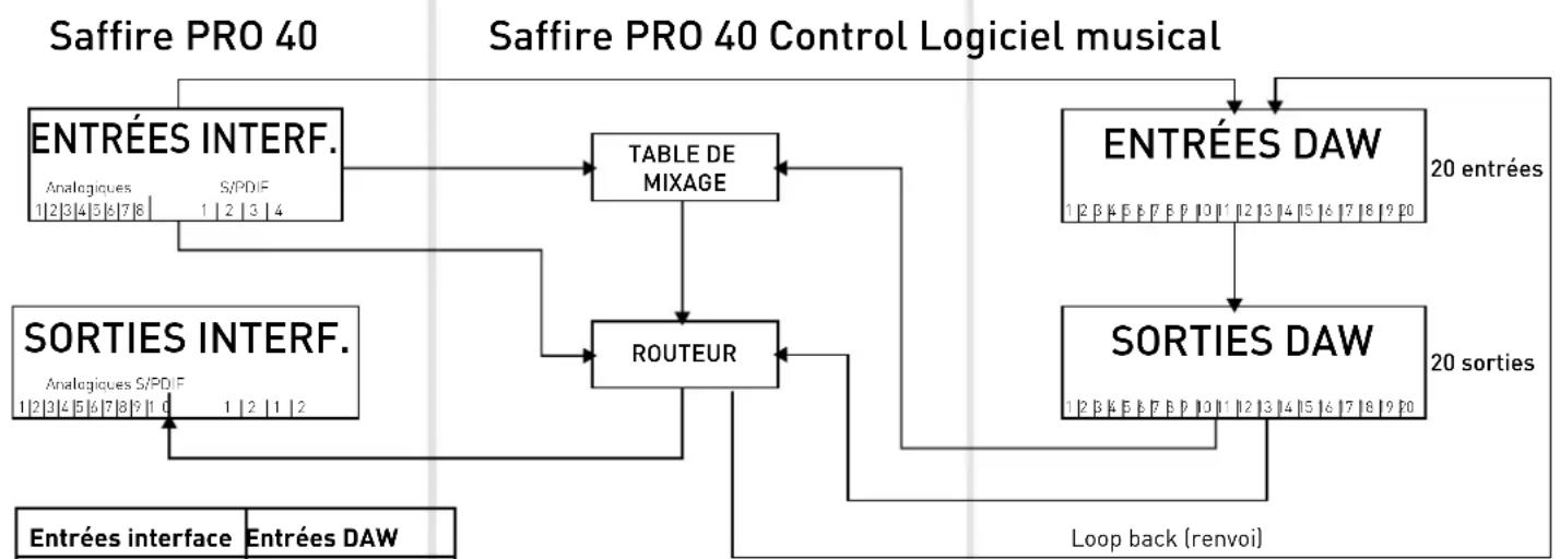 FOCUSRITE Saffire PRO 40 - Architecture de la Saffire PRO 40 - 2