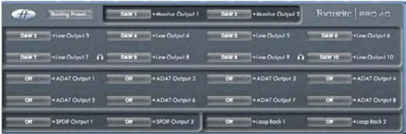 FOCUSRITE Saffire PRO 40 - Section Routage - 1