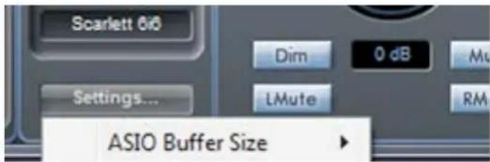 FOCUSRITE Scarlett 6i6 - Menu Settings (réglages) - 1