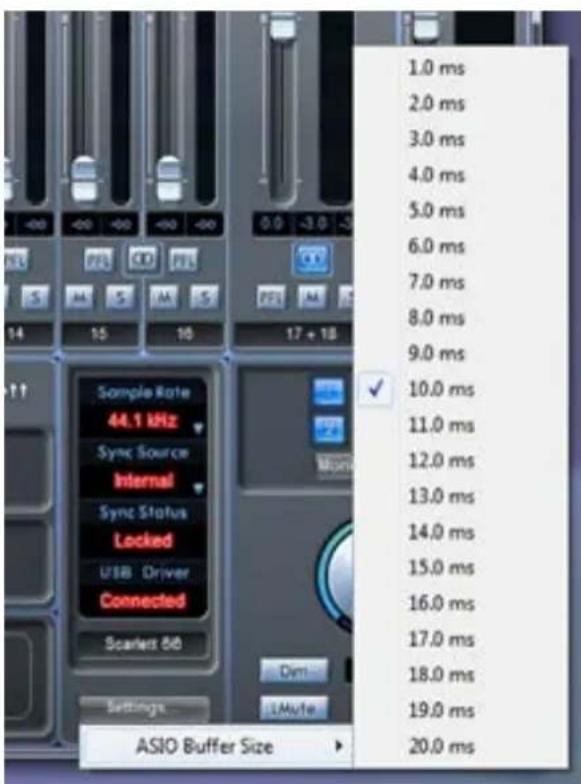 FOCUSRITE Scarlett 6i6 - Menu Settings (réglages) - 2