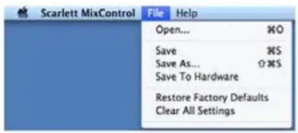 FOCUSRITE Scarlett 6i6 - Menu File (fichier) - 1