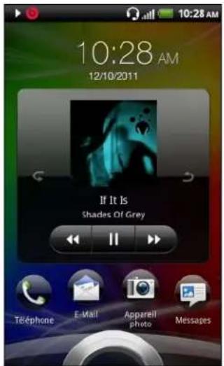 HTC Sensation XL - Écouter de la musique depuis l'écran de verrouillage - 1