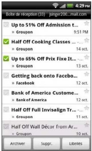 HTC Sensation XL - Afficher votre boîte de réception Gmail - 1