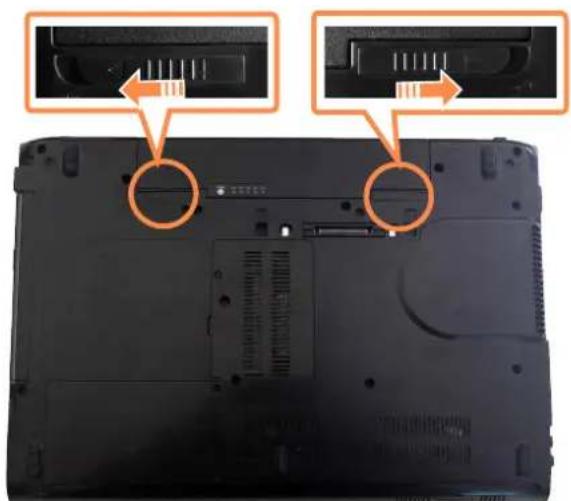 SAMSUNG NPP580E - 安装/卸下电池 - 1