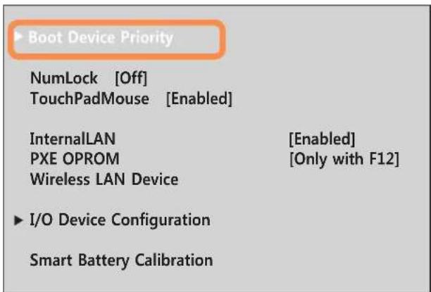 SAMSUNG NPP580E - 更改引导优先级 - 1