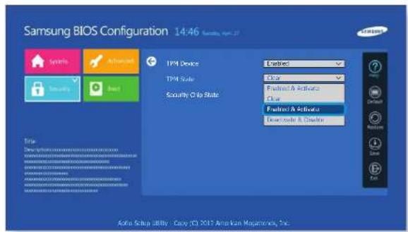 SAMSUNG NP910S3GI - 使用TPM安全设备（可选） - 1