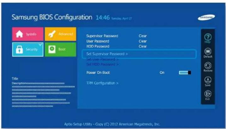SAMSUNG NP900X3GI - 設定監督員密碼 - 1