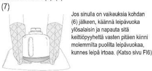 PANASONIC SDZP2000 - Käytä kuivia uunikintaita ohtaessasi leivän ulos valittömästi ja aseta se ritteläle. (6)/(7) (6) (7) - 3