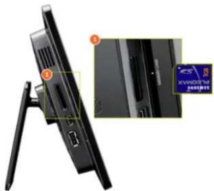SAMSUNG SPF86P - Connexion d'une carte mémoire - 1