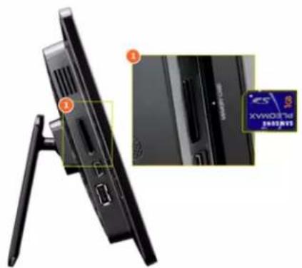 SAMSUNG SPF85H - Connexion d'une carte mémoire - 1