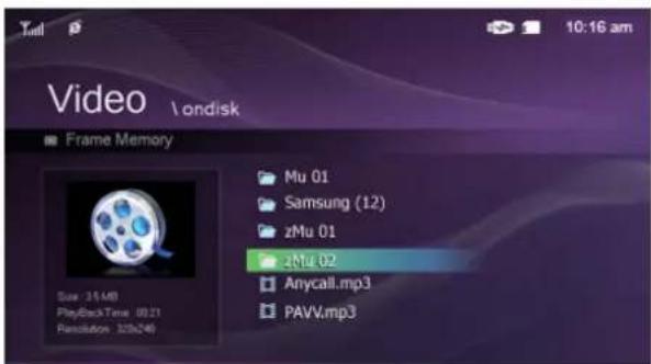 SAMSUNG SPF83V - List Menu - 1