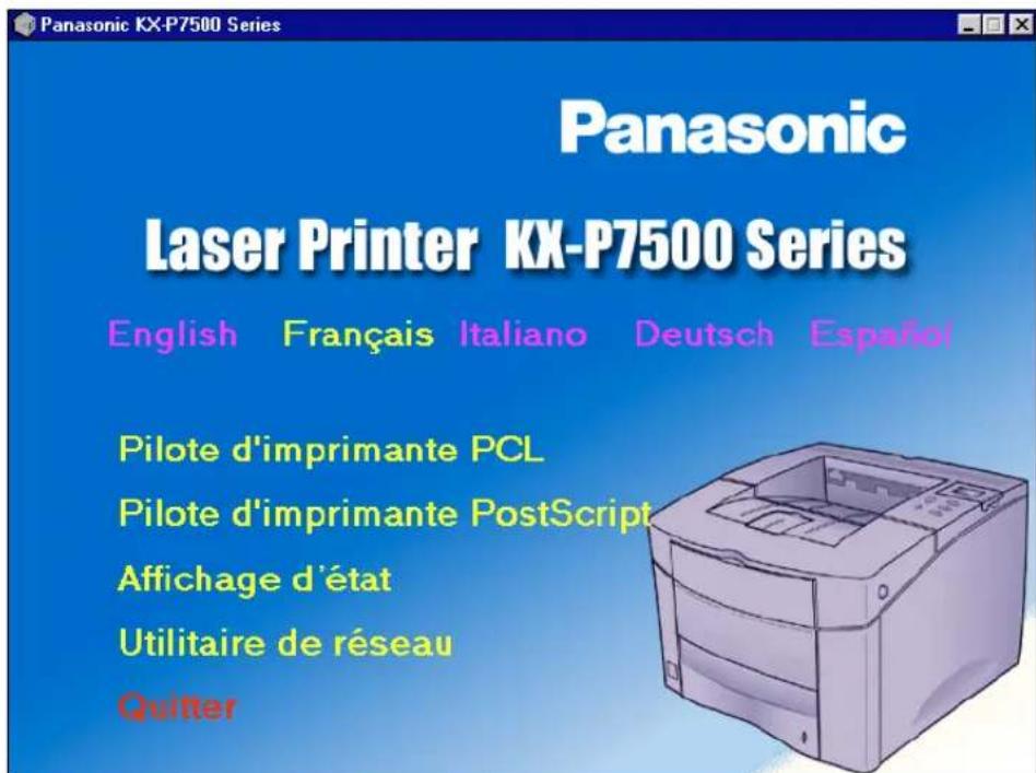 PANASONIC KXP7500 - Installation du pilote d'imprimante PostScript pour Windows 95/Windows 98 - 1