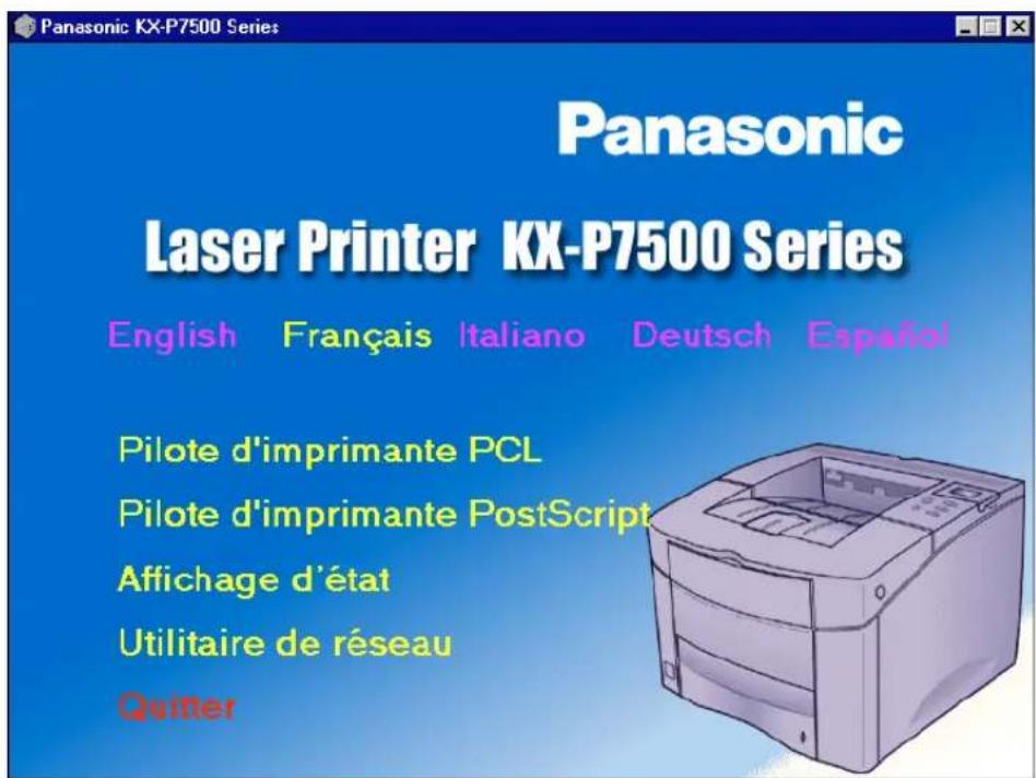 PANASONIC KXP7500 - Pour installer le pilote d'imprimante: - 1