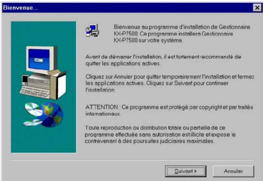 PANASONIC KXP7500 - Cliquez sur Suivant> - 1