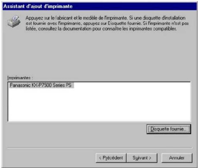 PANASONIC KXP7500 - Cliquez sur Suivant> - 1