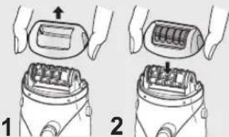 PANASONIC ESWS24 - Skub kontakten [F ^12 ] til position 1 (lav hastighed) eller 2 (normal hastighed), og udfør epileringen. - 1