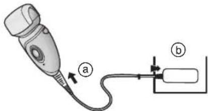 PANASONIC ESWD70 - Zasunte nabijeci kabel do epilatoru (a) a do zasuvky (b). - 1