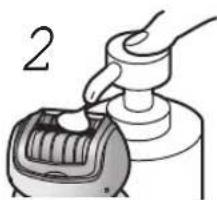 PANASONIC ESWD70 - Inumidire i dischi e versarvi una modica quantita di sapone liquido. - 1
