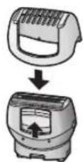 PANASONIC ESWD70 - Place the bikini comb onto the shaver head and slide trimmer up. - 1