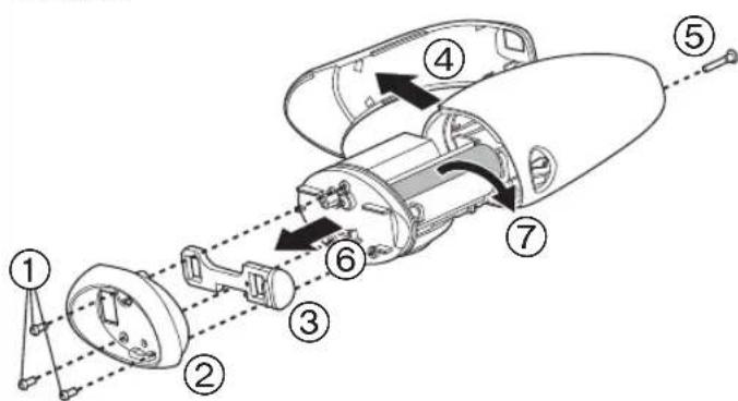 PANASONIC ESWD70 - Wyjmowanie wbudowanego akumulatora - 1