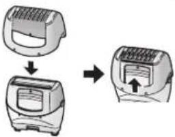 PANASONIC ESED93 - Coloque o pente biquíni na cabeça de corte e faça deslizar o aparador para cima. - 1