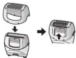 PANASONIC ESED93 - Coloque el peine para las ingles en el cabezal de afeitado y desplace hacia arriba el recortavello. - 1