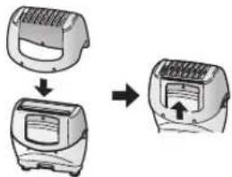 PANASONIC ESED93 - Posizionare il pettine per la zona bikini sopra la testina di rasatura e far scorrere il trimmer verso l'alto. - 1