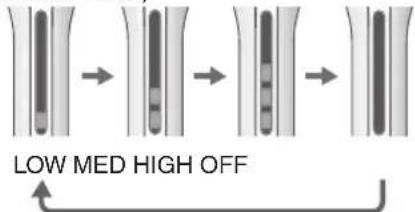PANASONIC EHXT20 - Press the switch and select a temperature level of the titanium head. - 1