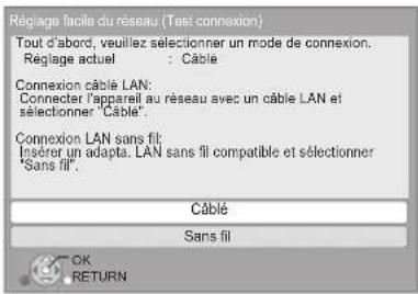 PANASONIC SCBTT755 - Sélectionnez "Câblé" ou "Sans fil" puis appuyez sur [OK]. - 1