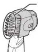 PANASONIC ERGD50 - Encoste a parte plana do pente à pele e apare a barba penteando-a para a esquerda e para a direita. - 2