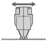 PANASONIC ERGD50 - Appliquez la partie plate du sabot contre votre peau et coupez votre barbe en la peignant de gauche à droite. - 1