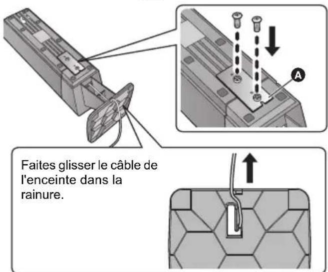 PANASONIC SCBTT290E - Mettez l'enceinte et le pied ensemble, puis mettez le crochet (A). - 1