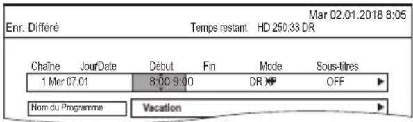 PANASONIC DMRUBT1 - Options de l'enregistrement différé - 1