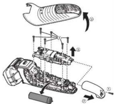 PANASONIC ESLV6Q - Ta ut detinnebygde, opplabbare batteriet for du kaster barbermaskinen. - 1