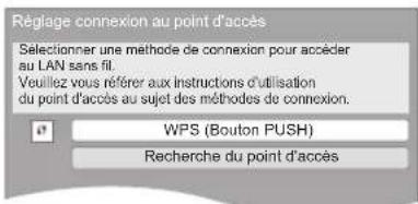 PANASONIC SCBTT350 - Selectionnez "WPS (Bouton PUSH)" ou "Recherche du point d'accès" puis suive les instructions à l'écran et effectuez les réglages. - 1