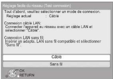 PANASONIC SCBTT350 - Selectionnez "Cable" ou "Sans fil" puis appuyez sur [OK]. - 1