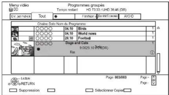 PANASONIC DMRUBS70 - Suppression des programmes enregistrés - 1