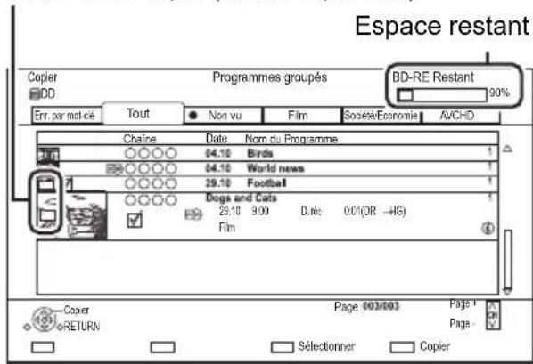 PANASONIC DMRUBS70 - Changer la seLECTION - 1