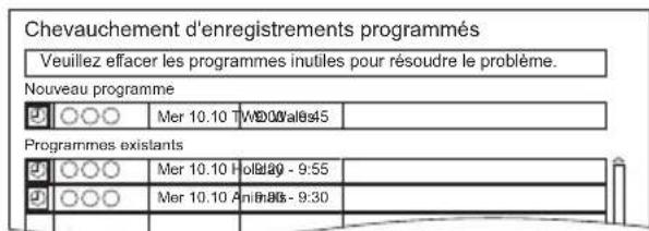 PANASONIC DMRUBS70 - Pour corriger un Chevauchement d'enregistrements programmés - 1