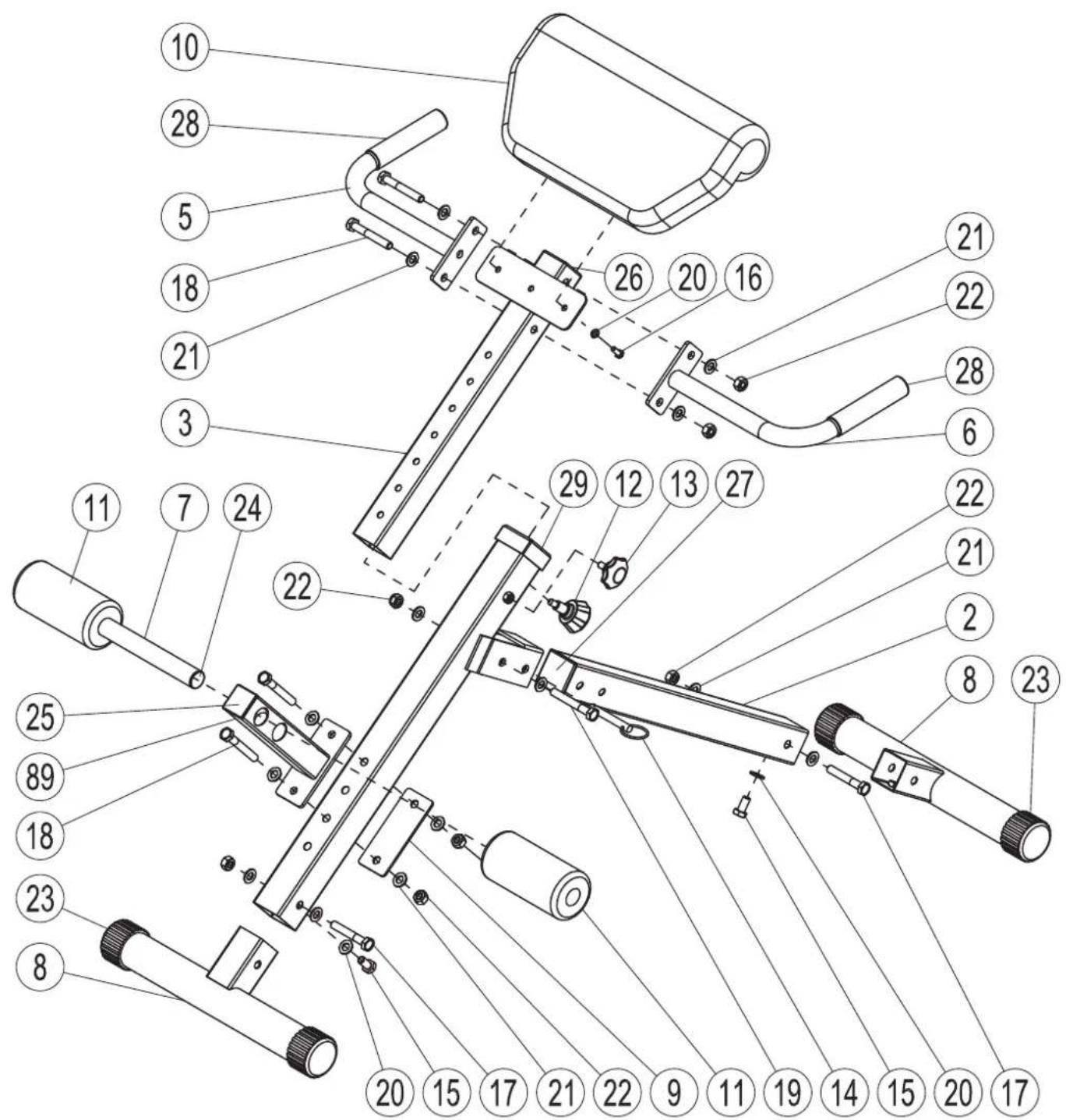 TUNTURI CT40 Core trainer - Lista de piezas - 1
